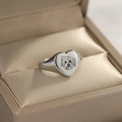 Custom Engraved Rings for Men with Pet Designs