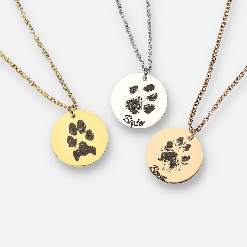 Custom Pet Paw Print Necklace