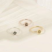 Men's Rings with Custom Pet Paw Print Engravings