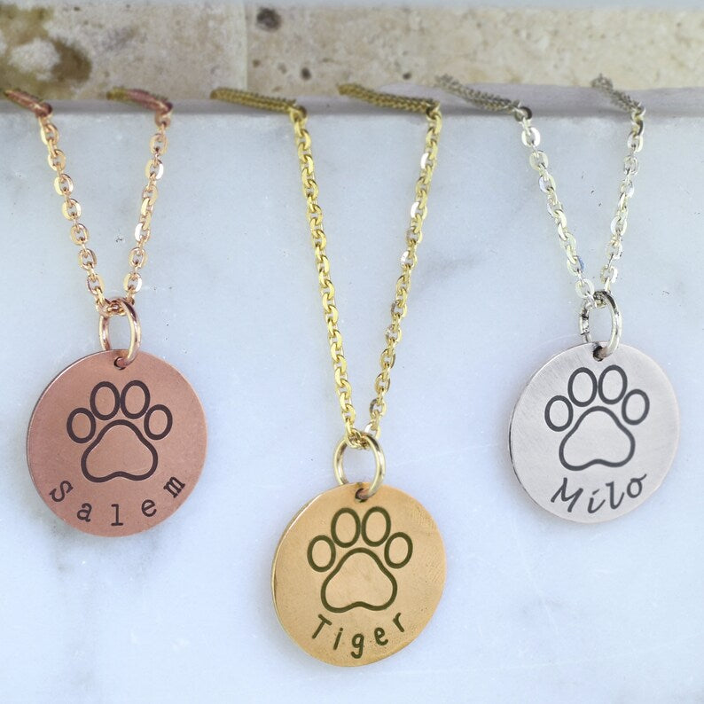 Personalised Actual Paw Print Necklace