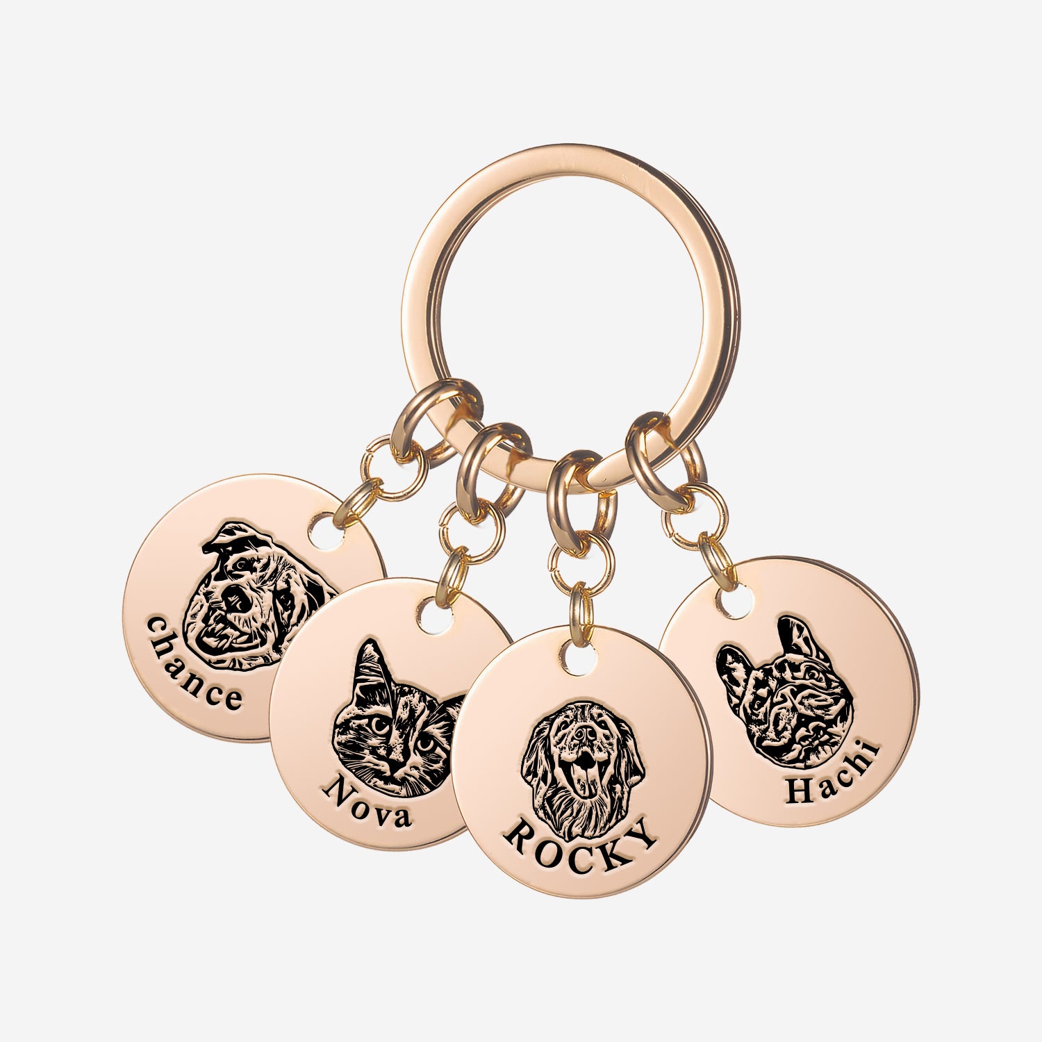 Pet Face Keychain Deep Engraving