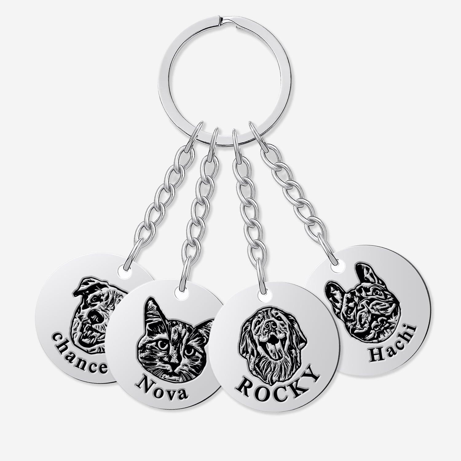 Pet Tag Keychain Deep Engraving