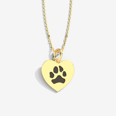 iPetprints Double-Sided Custom Paw Heart Necklace