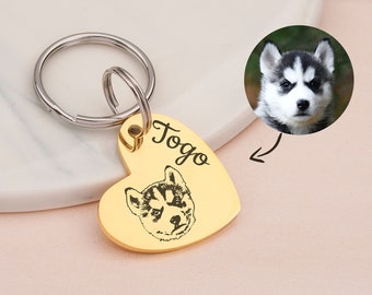 iPetprints Personalized Pet Keychain Heart Pendant