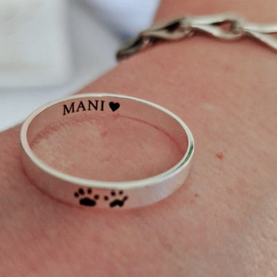 Personalized Paw Print Ring