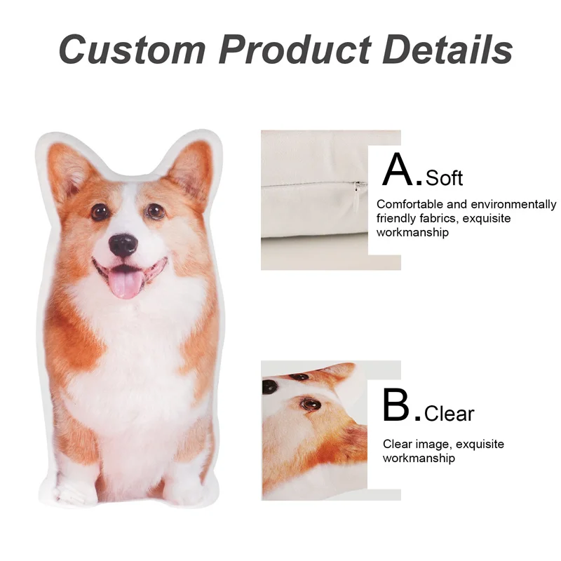 Personalized Photo DIY Pet Cushion Custom Stuffed Animal Pillow