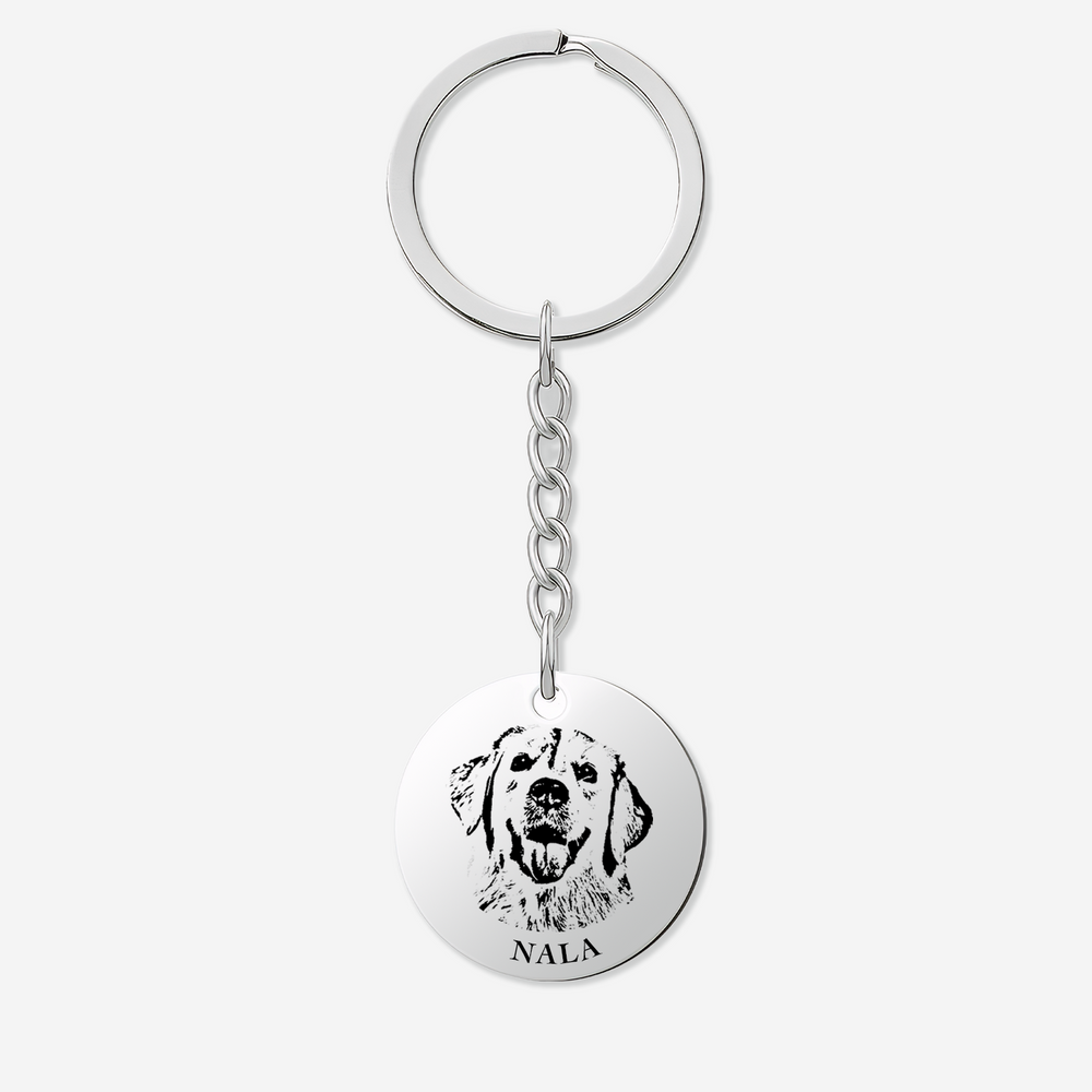 Pet Tag Keychain Shallow Engraving