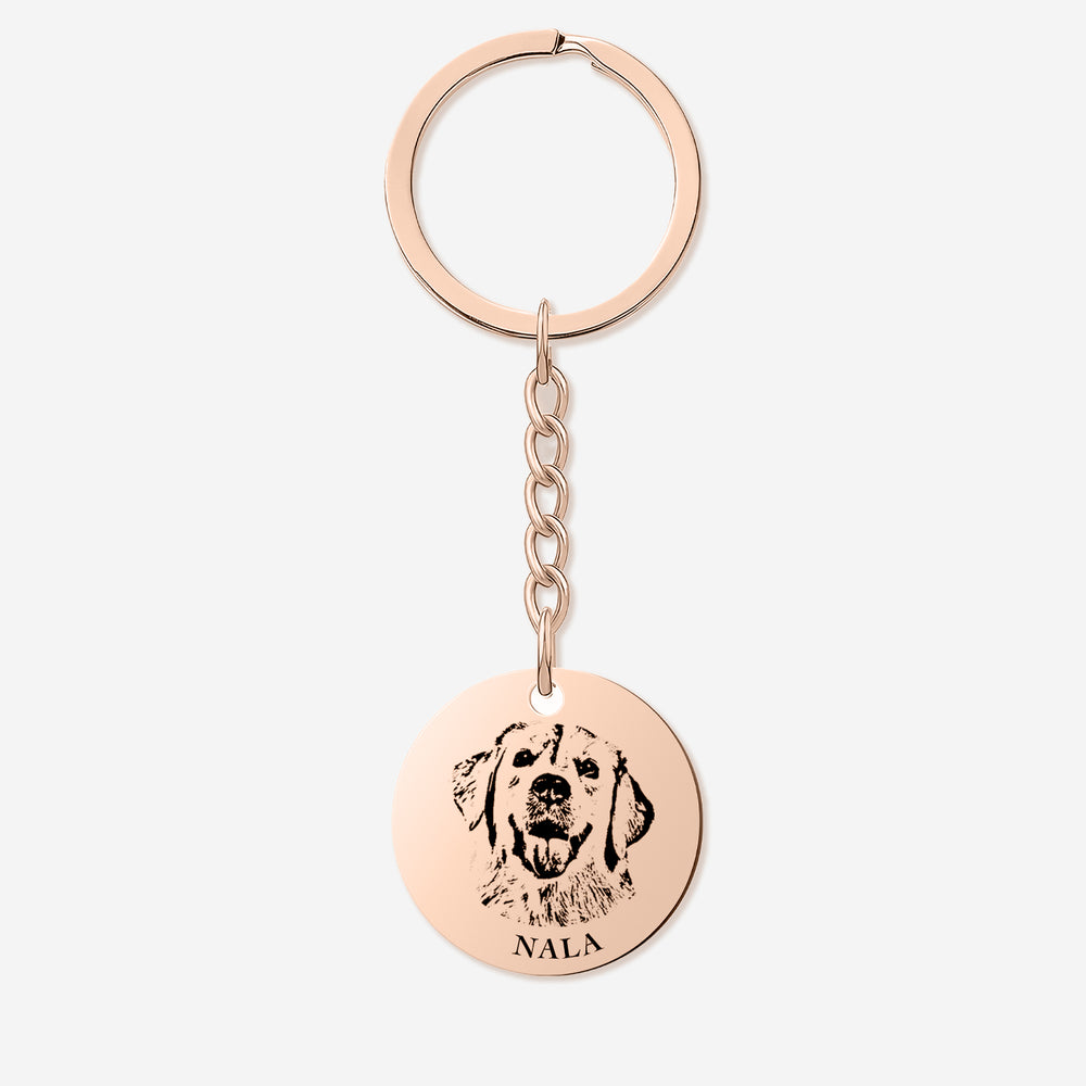 Pet Tag Keychain Shallow Engraving