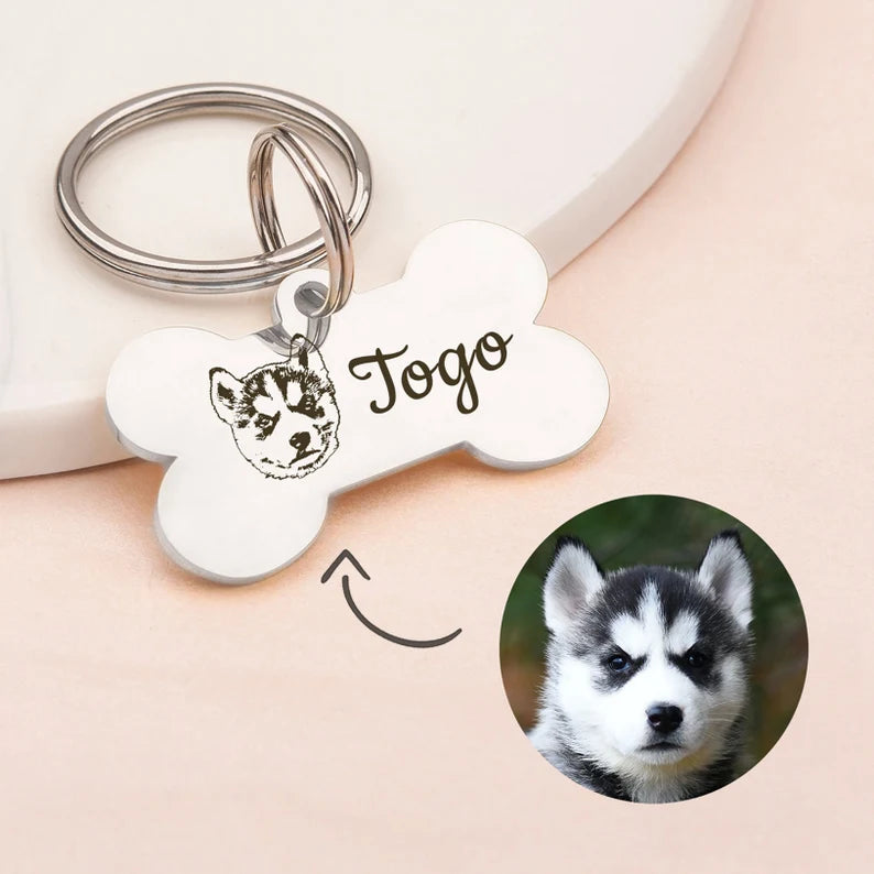 Bone Pet Portrait Keychain