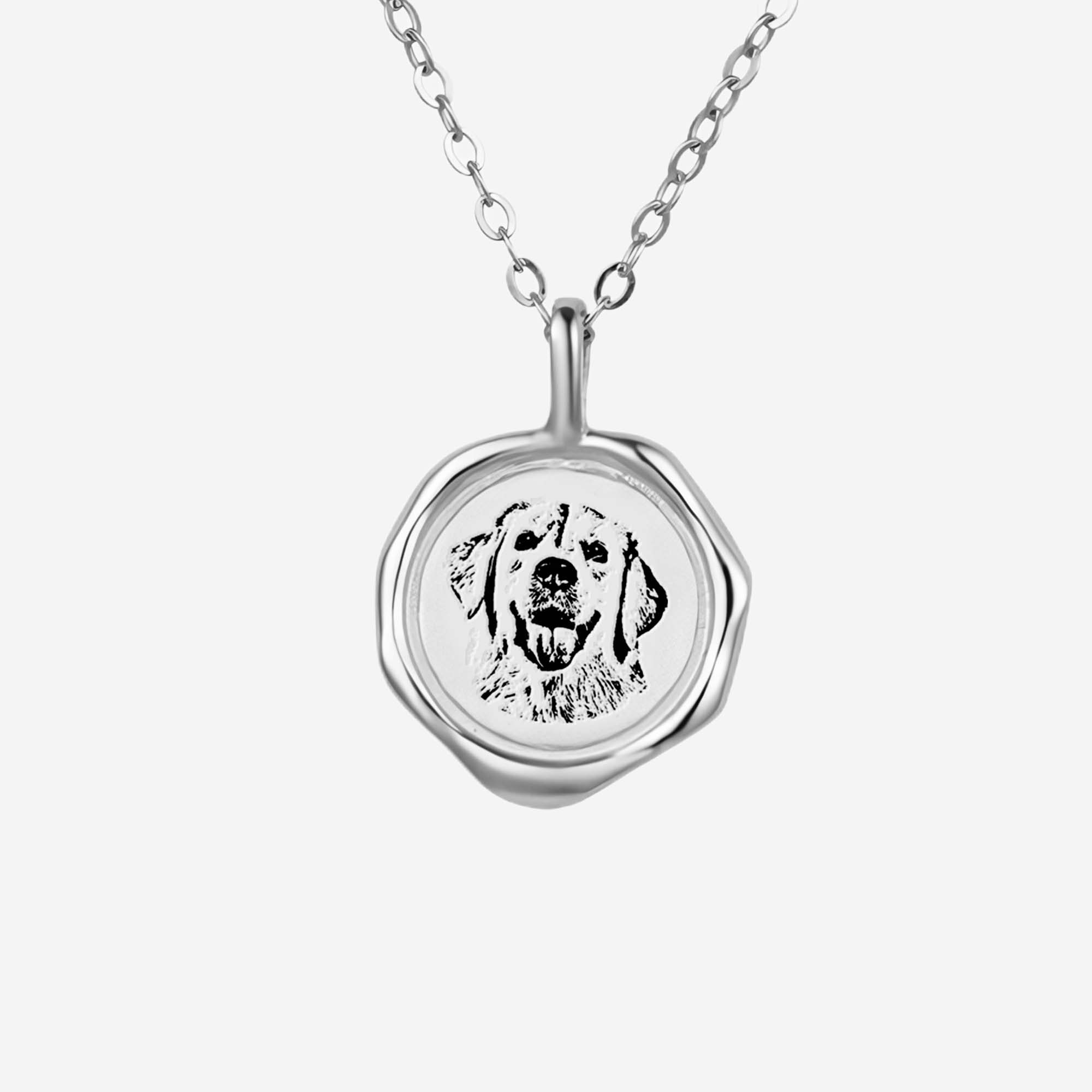 Customized Dog Necklace with Picture Silver