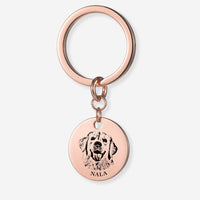 Custom Pet Face Keychain RoseGold