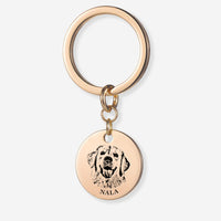 Custom Pet Face Keychain Gold