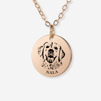 Custom Pet Face Necklace Gold