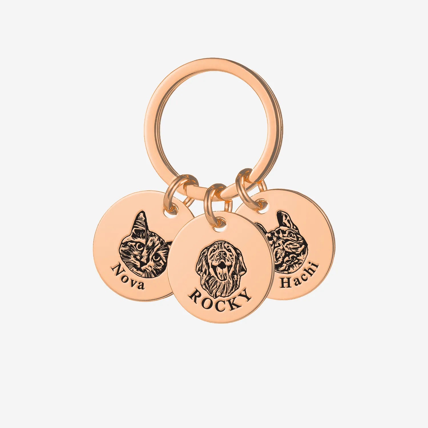 Pet Face Keychain Deep Engraving