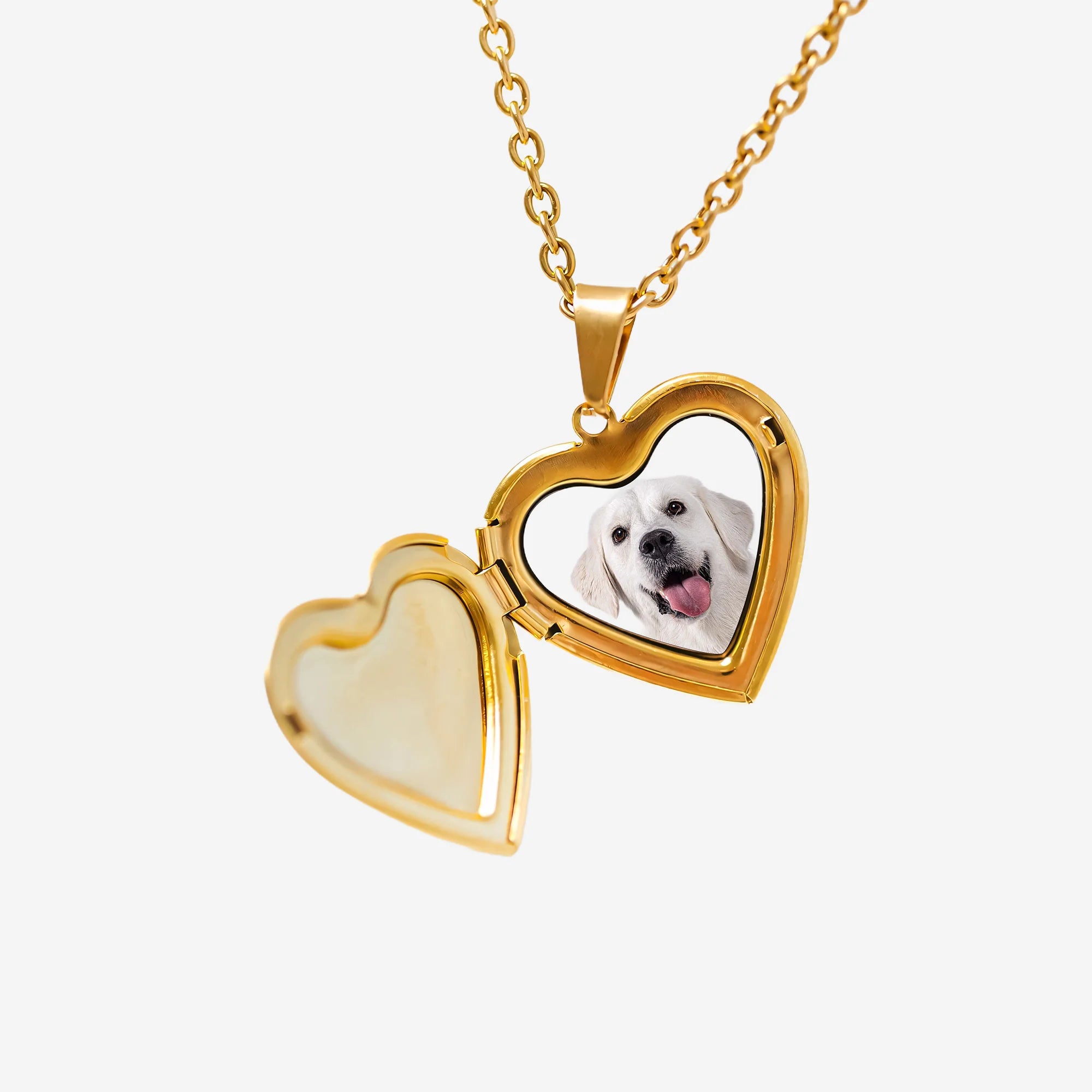 Personalized Pet Face Necklace, Keychain and Locket Heart Necklace (3 piece set)