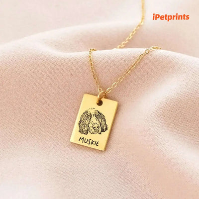 iPetprints Custom Dog Portrait Tag Necklace