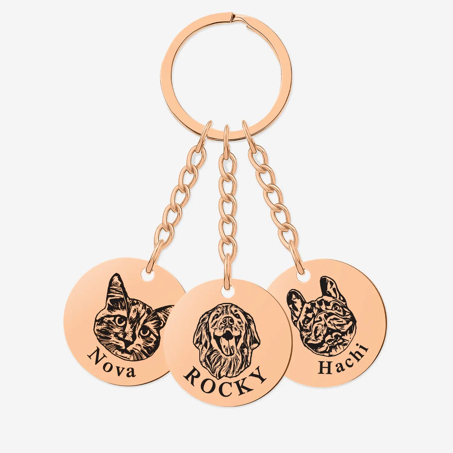 Pet Tag Keychain Shallow Engraving