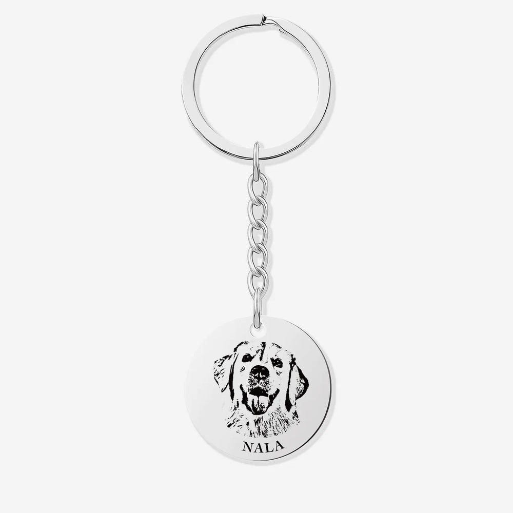 Pet Tag Keychain Shallow Engraving