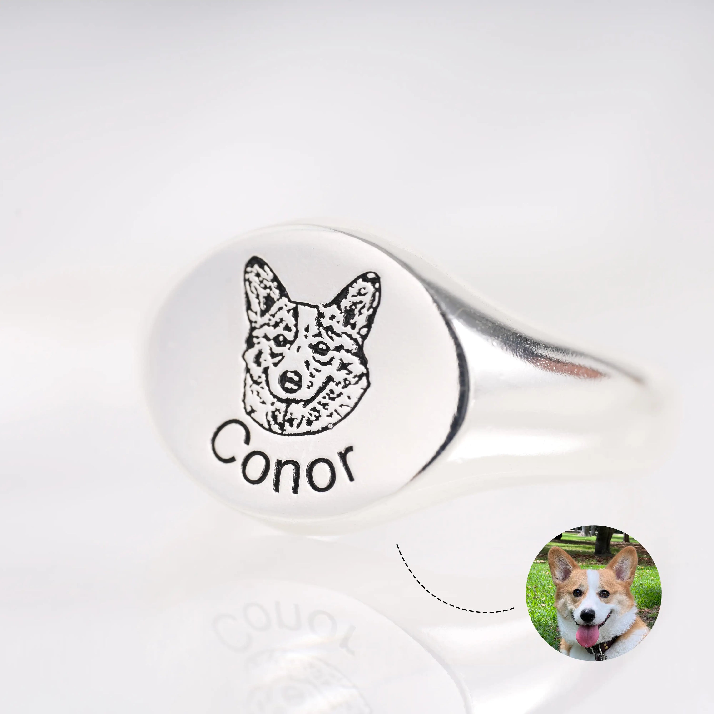 Personalized Dog Face Ring