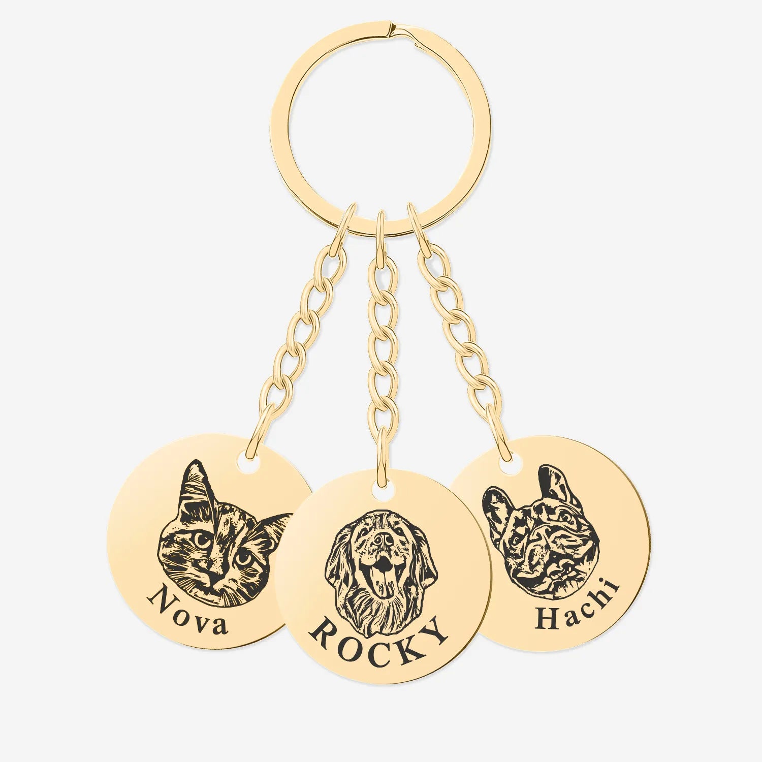 Pet Tag Keychain Shallow Engraving