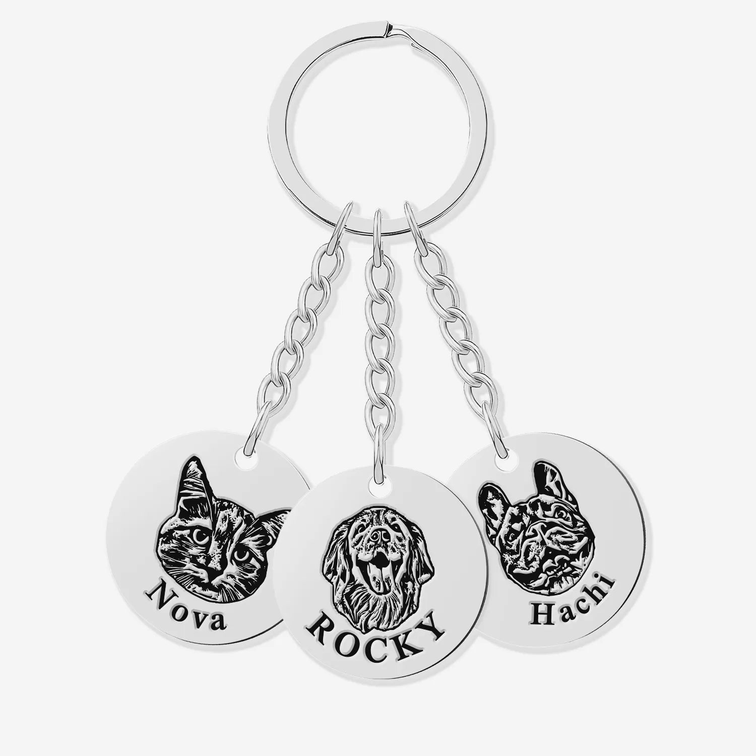 Pet Tag Keychain Deep Engraving