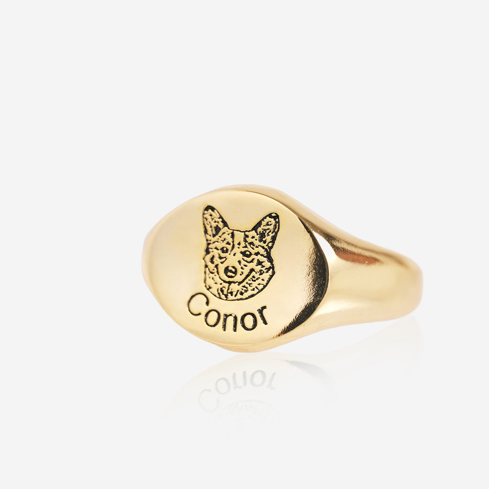 Personalized Dog Face Ring