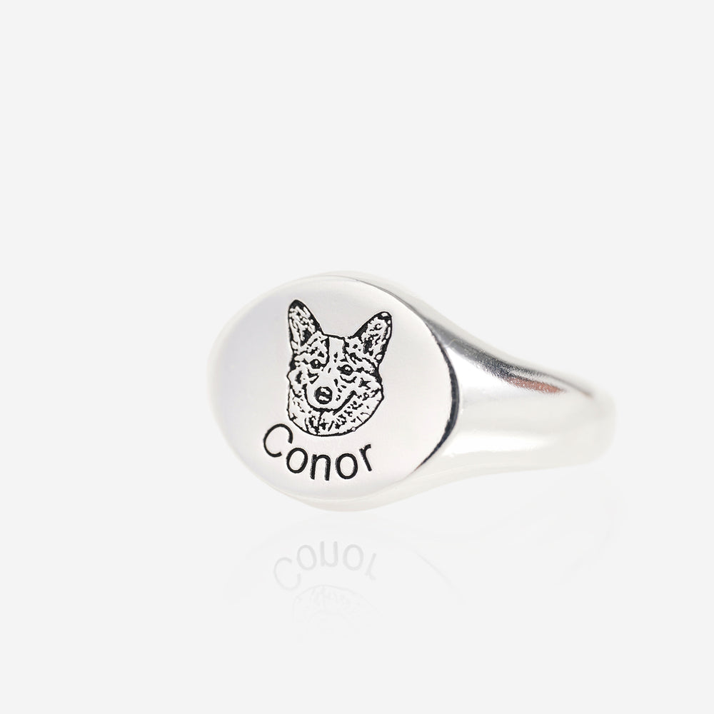 Personalized Dog Face Ring