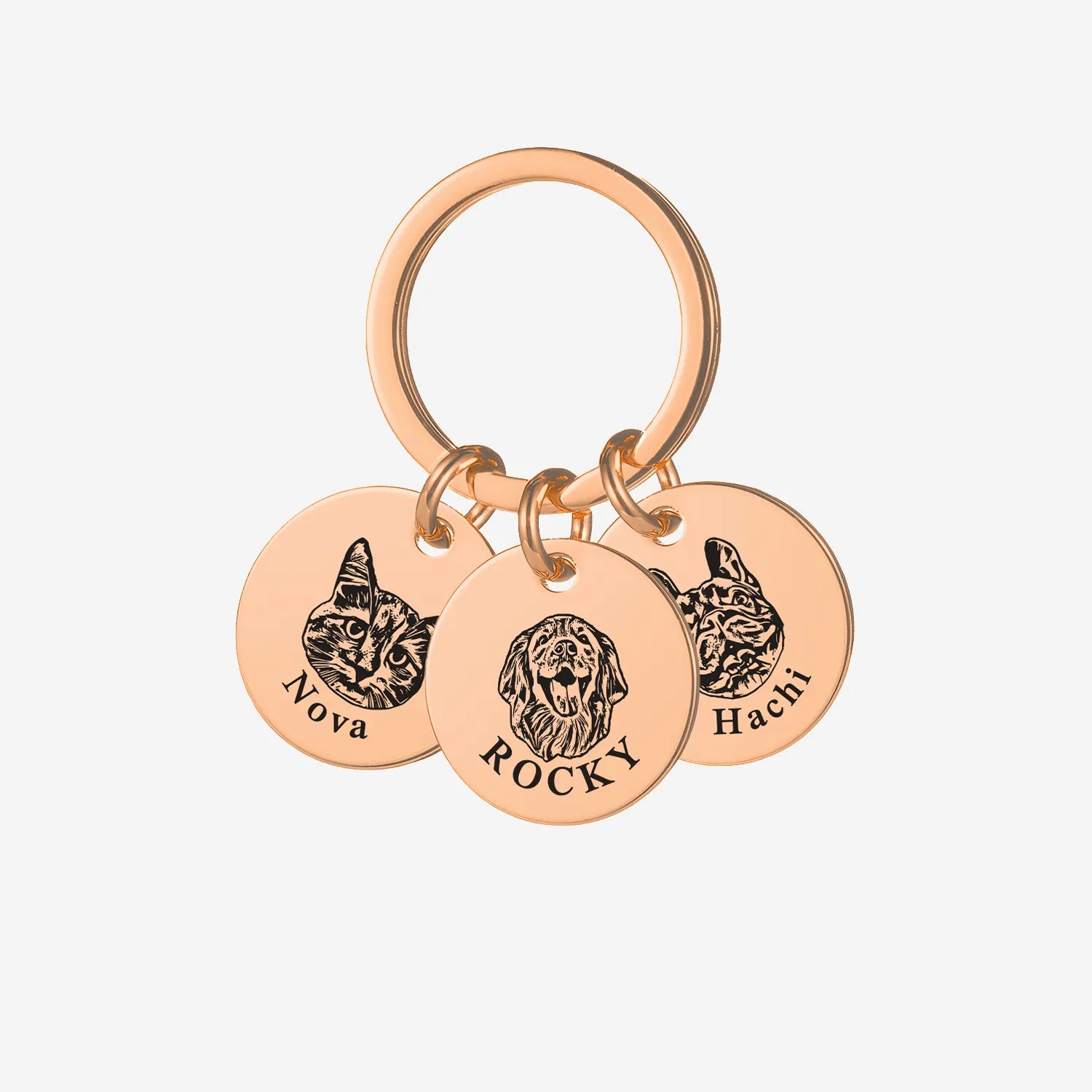 Pet Face Keychain Shallow Engraving