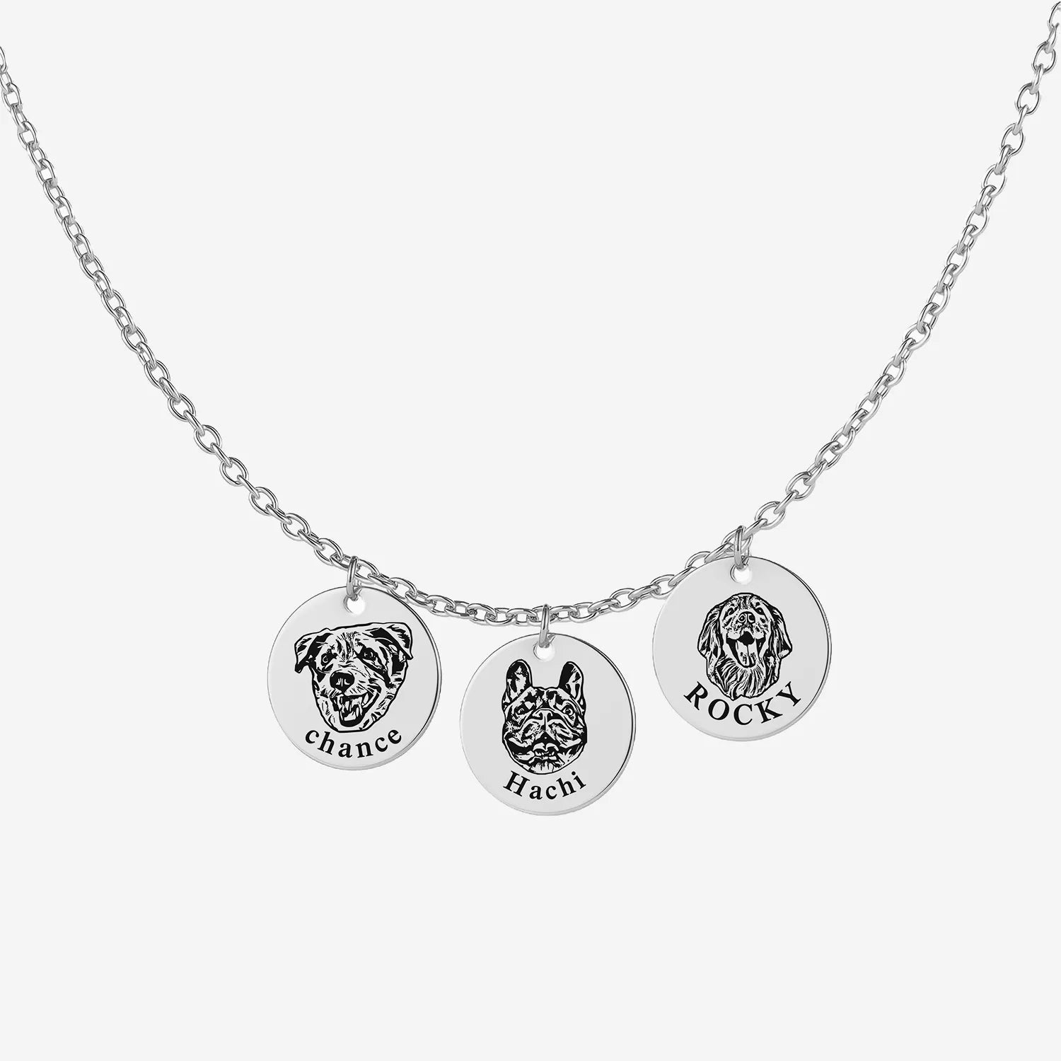 Pet Face Necklace Shallow Engraving