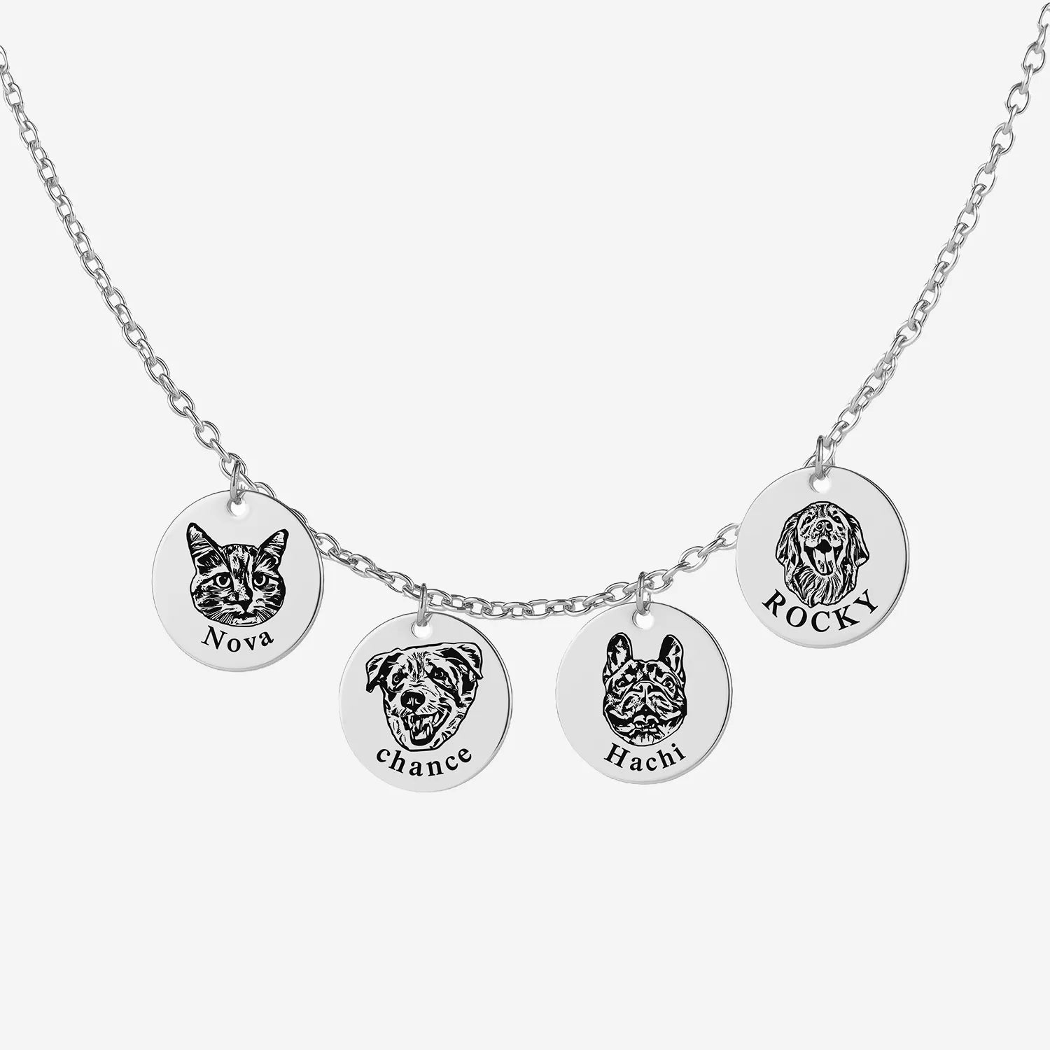 Pet Face Necklace Shallow Engraving