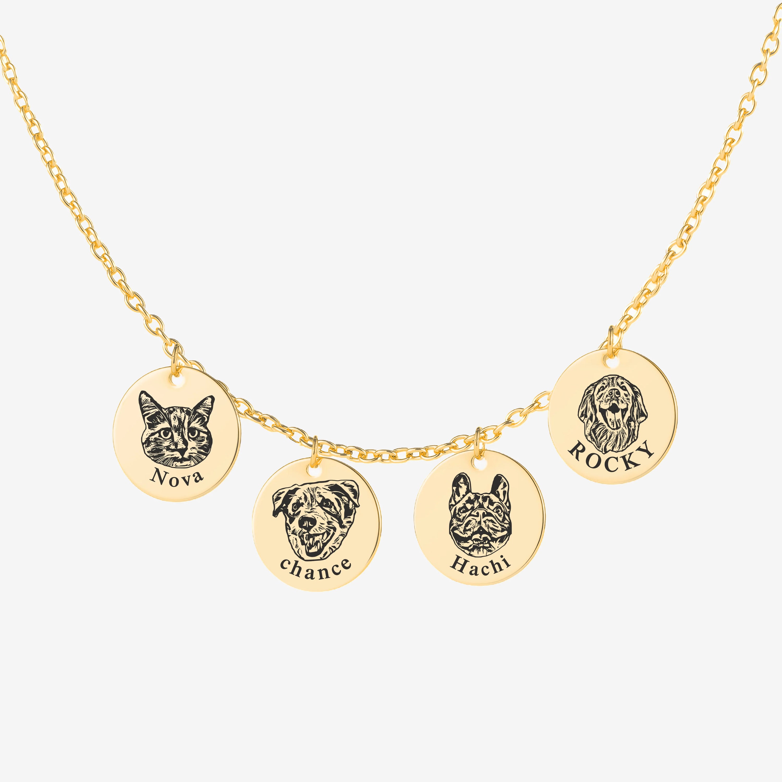 Pet Face Necklace Shallow Engraving