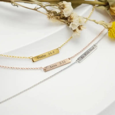 iPetprints Personalized Engraved Bar Necklace
