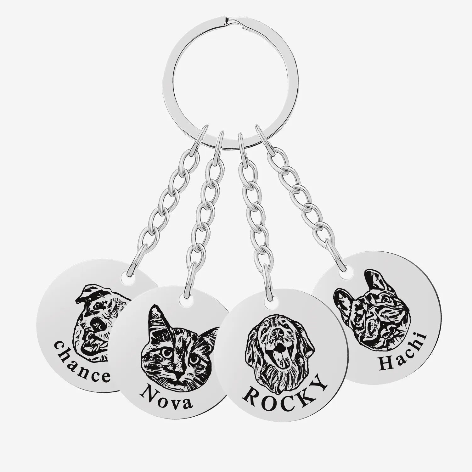 Pet Tag Keychain Shallow Engraving