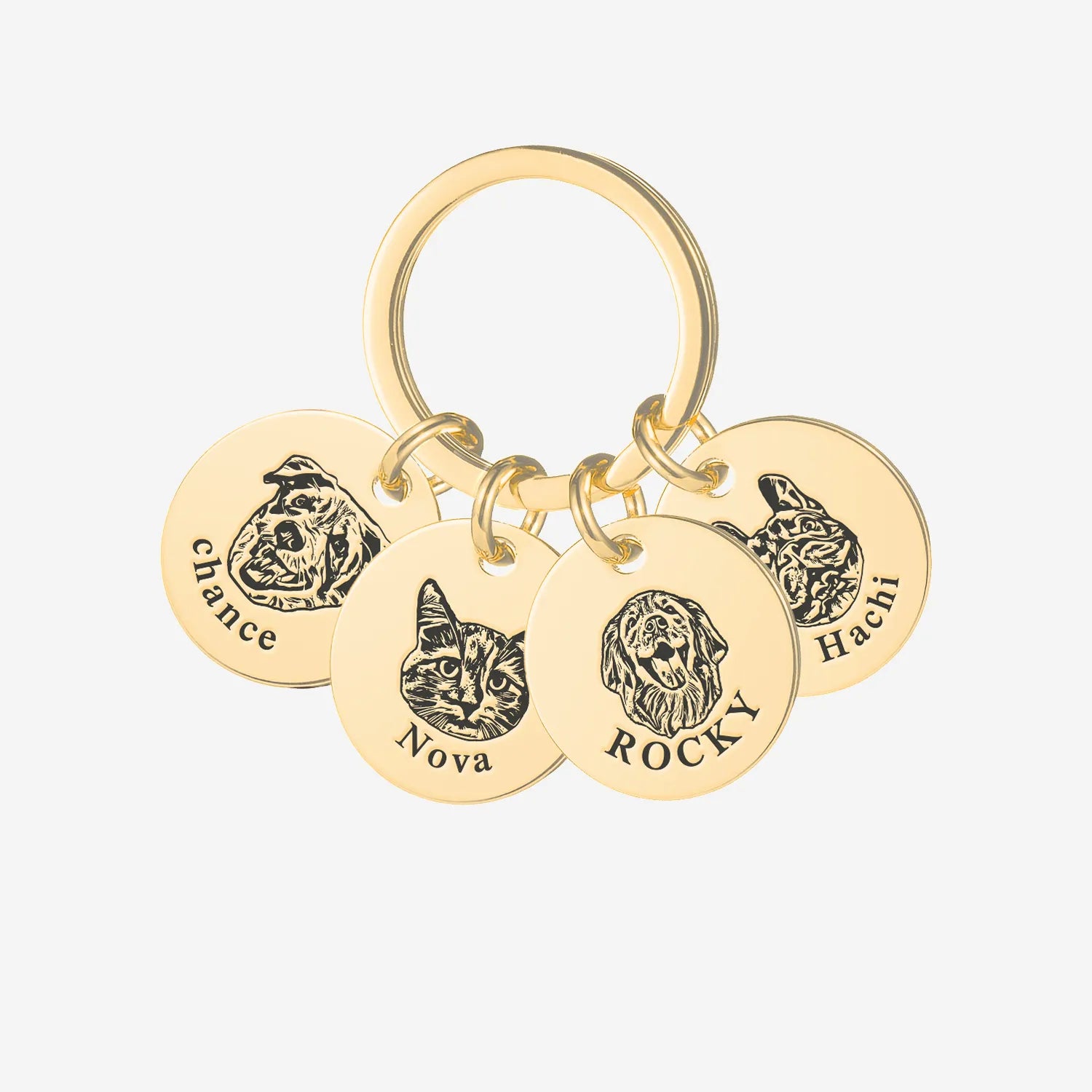 Pet Face Keychain Deep Engraving