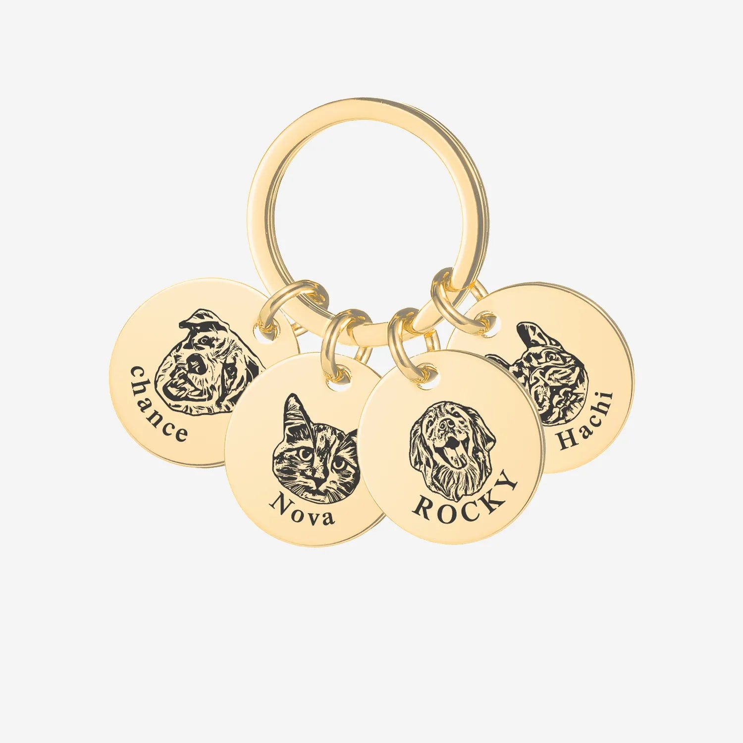 Pet Face Keychain Shallow Engraving