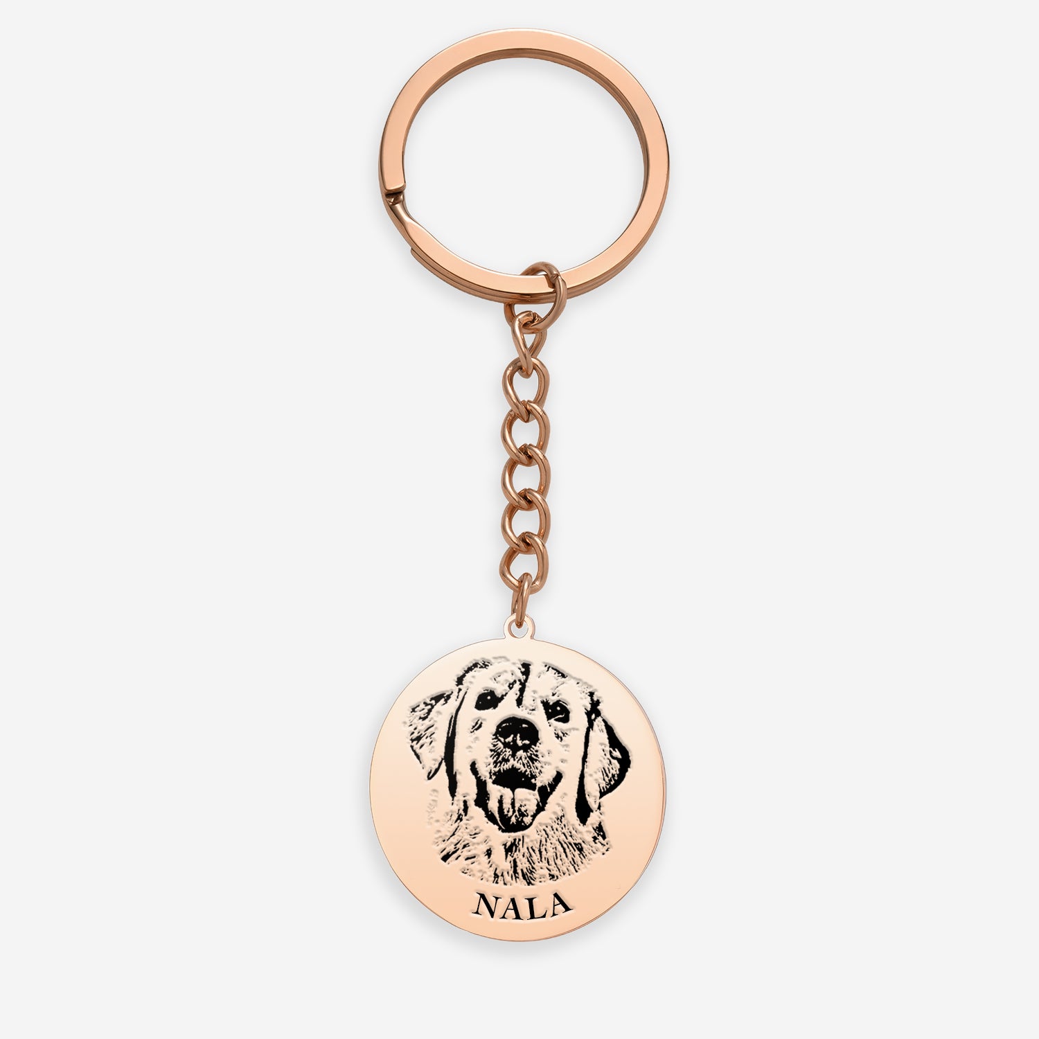 Pet Portrait Custom Name Keychain