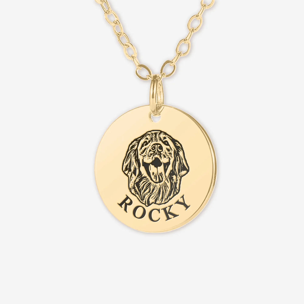 Pet Face Necklace Deep Engraving