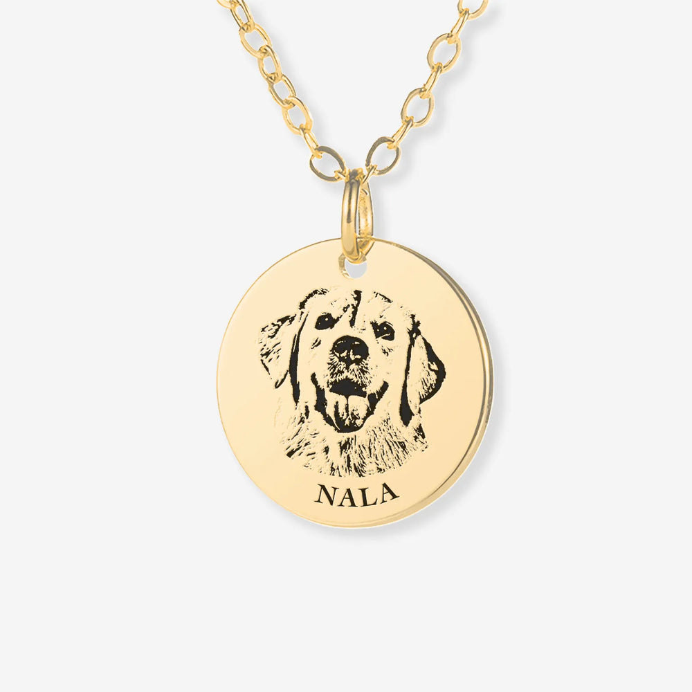 Pet Face Necklace Shallow Engraving