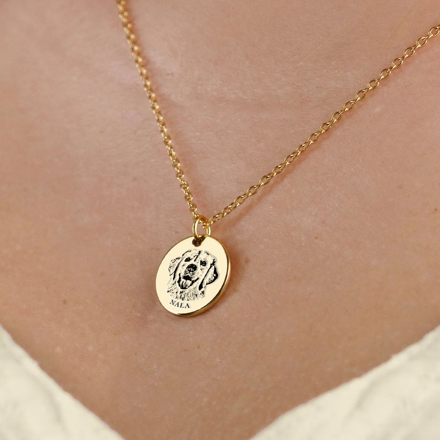 Pet Face Necklace Shallow Engraving