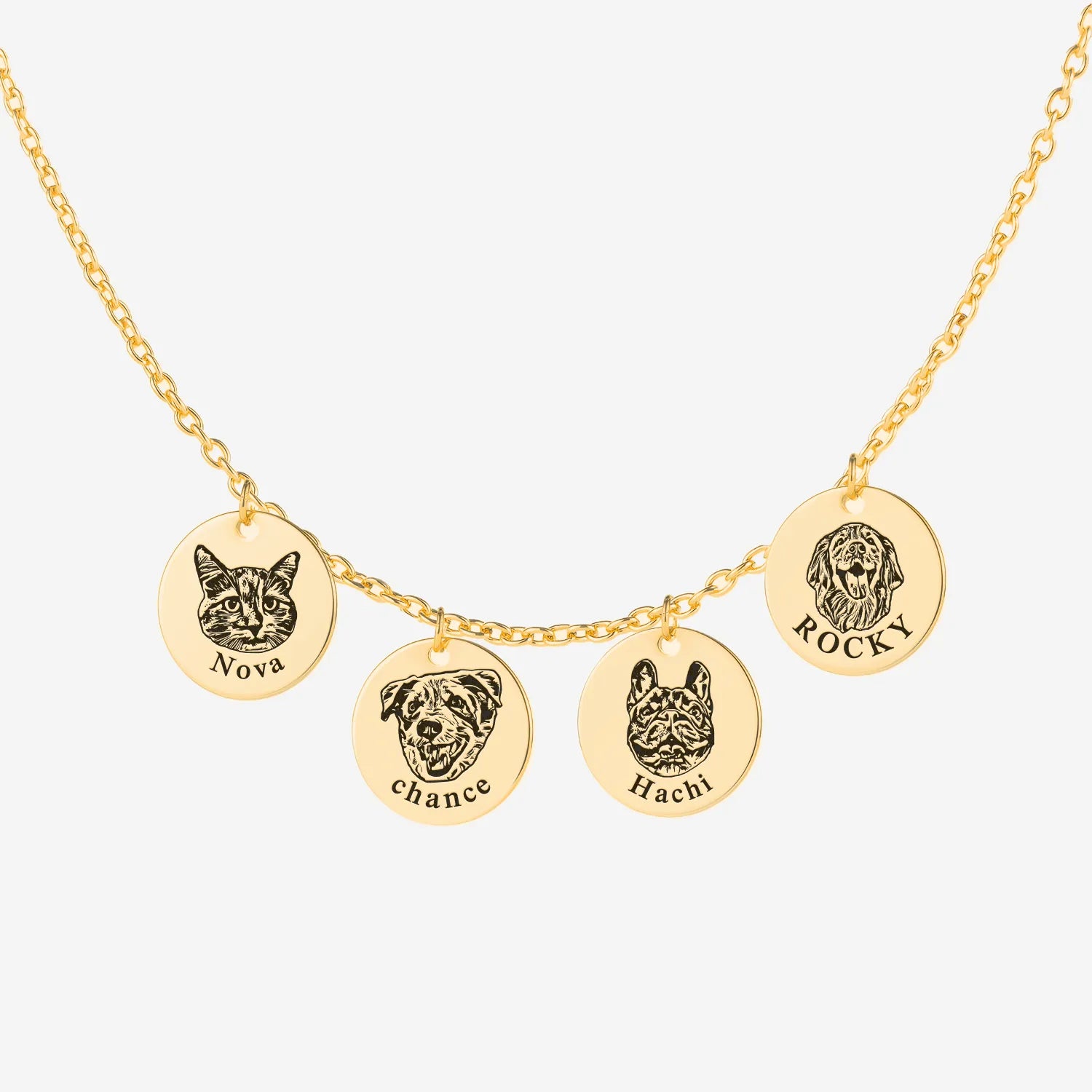 Pet Face Necklace Deep Engraving