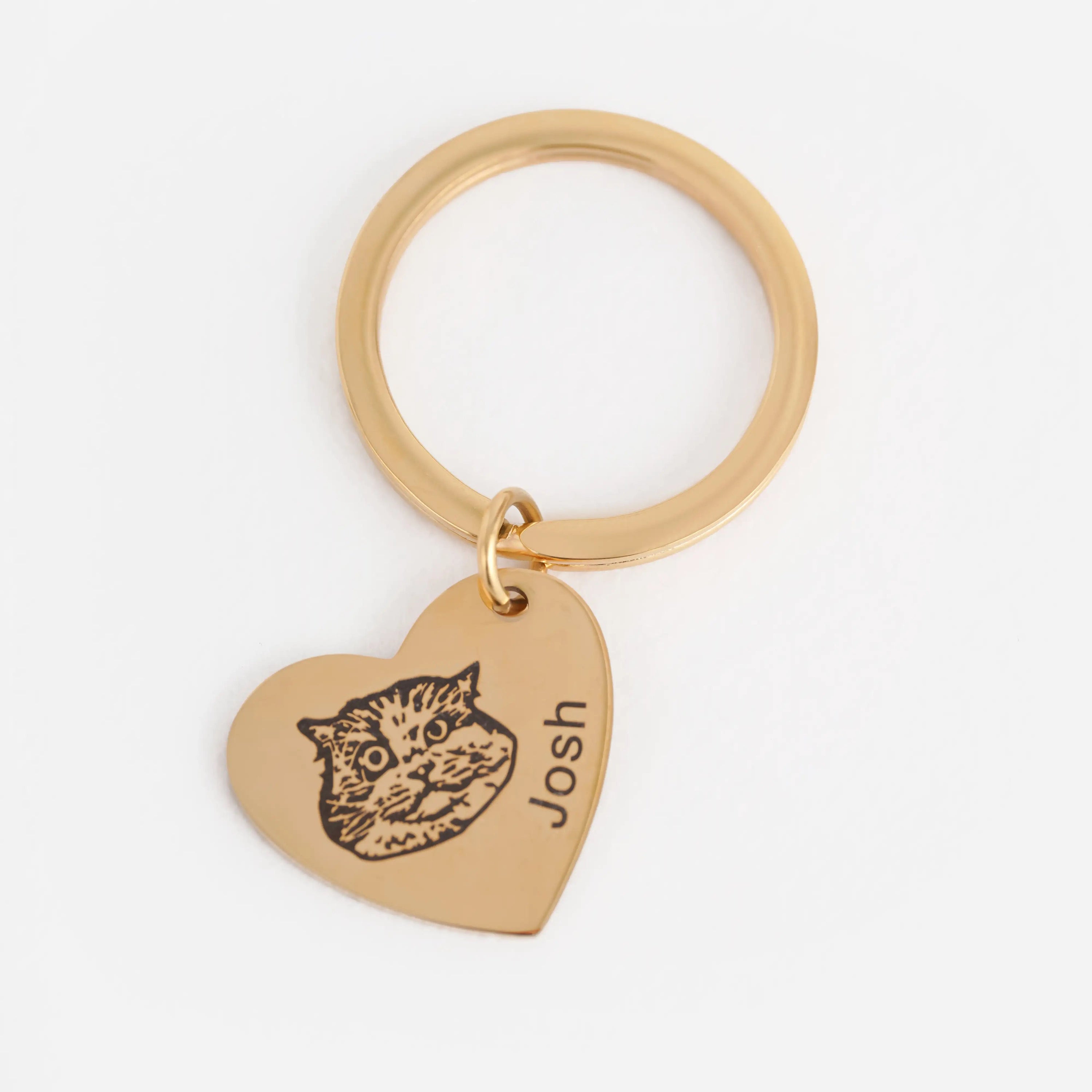 Personalized Pet Keychain Heart Pendant