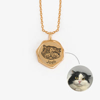 Cat necklace with picture and name