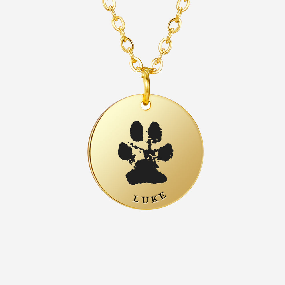 Custom Actual Paw Print Necklace