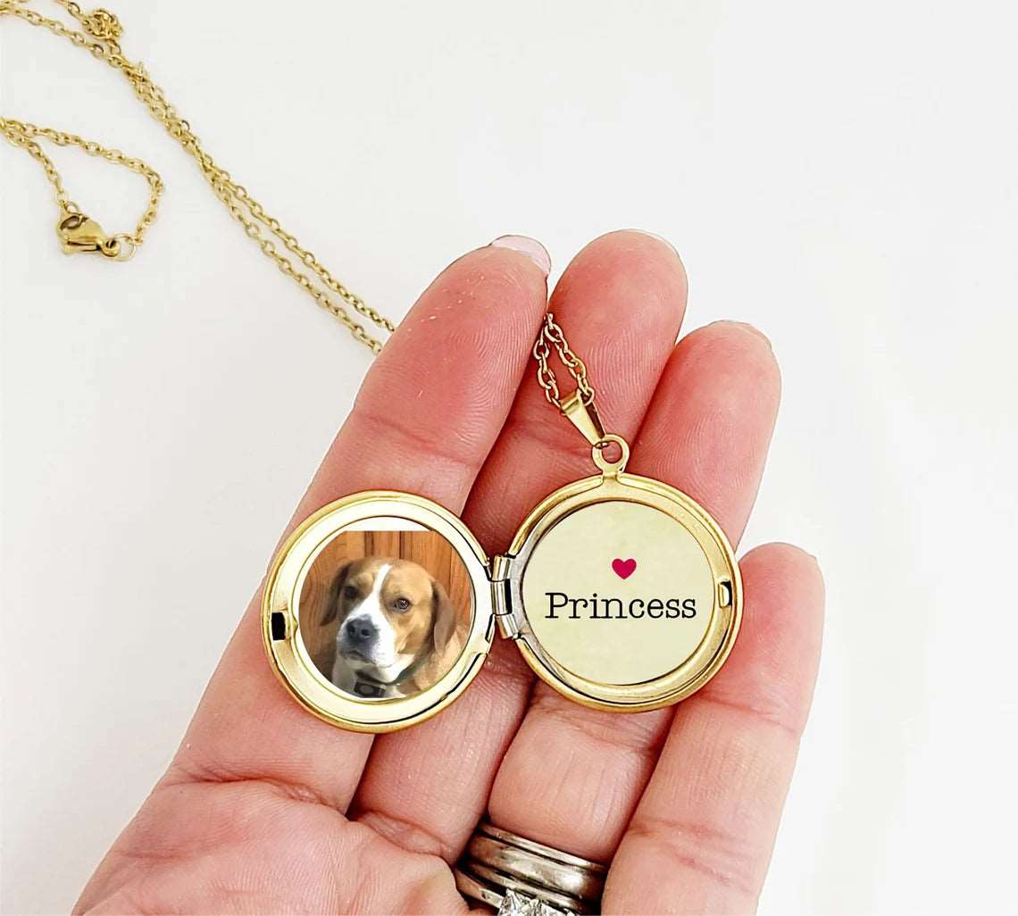 Personalized Pet Portrait Locket Necklace