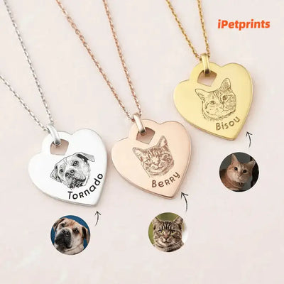 iPetprints Custom Pet Photo Heart Necklace