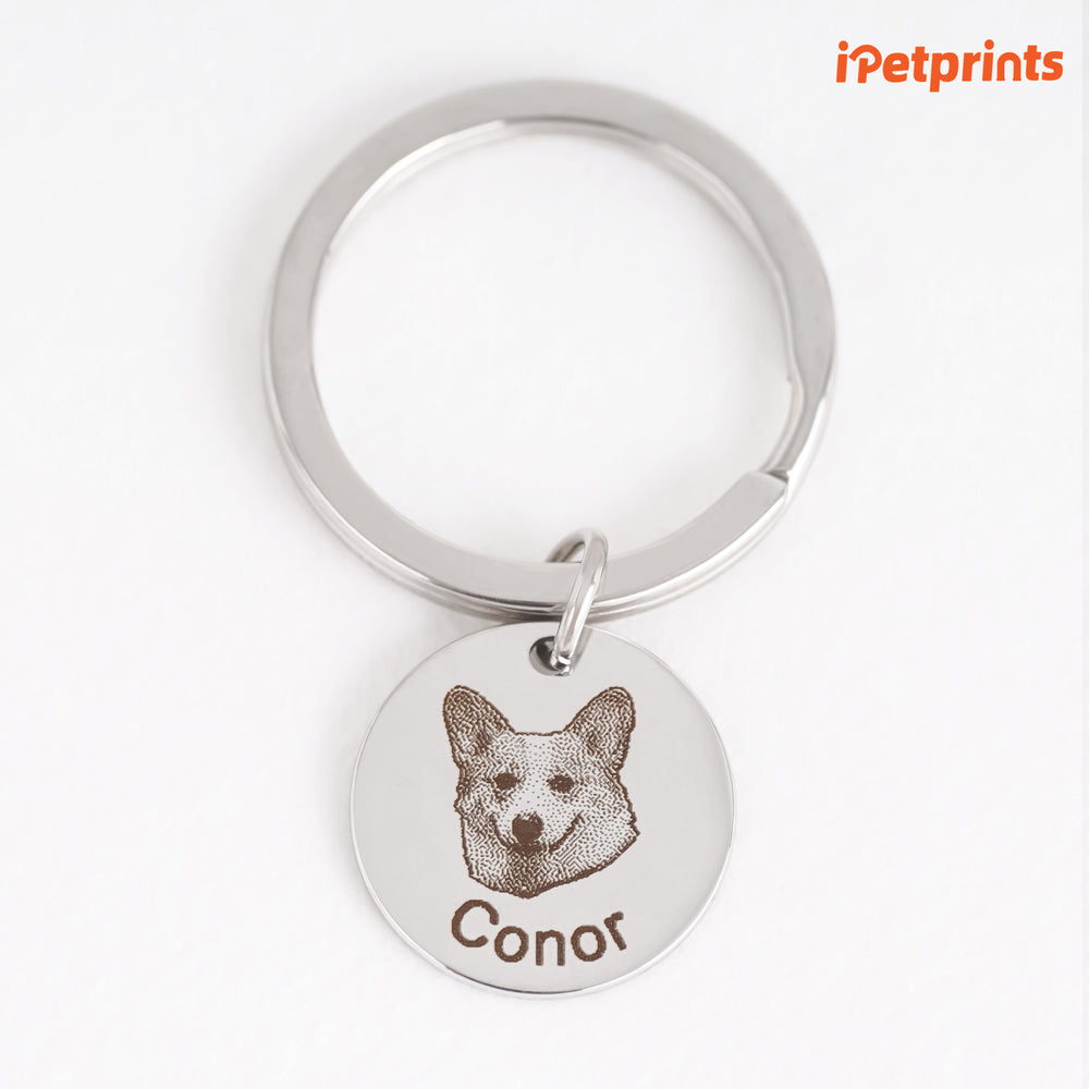 iPetprints Personalized Custom Pet Face Keychain(1PCS)