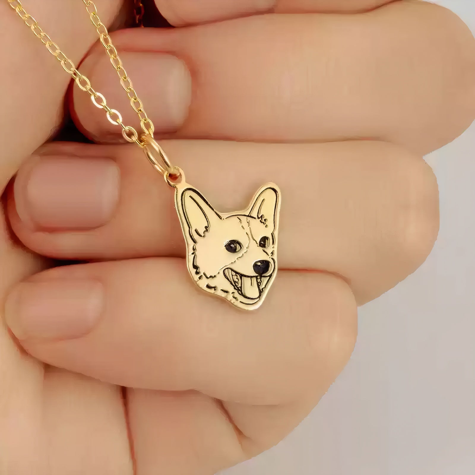 sterling silver custom pet necklace-gold