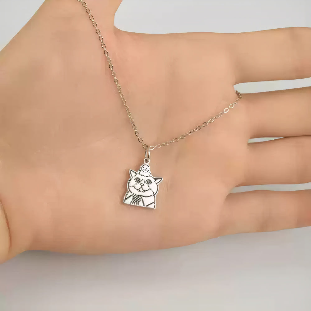 sterling silver custom pet necklace silver color